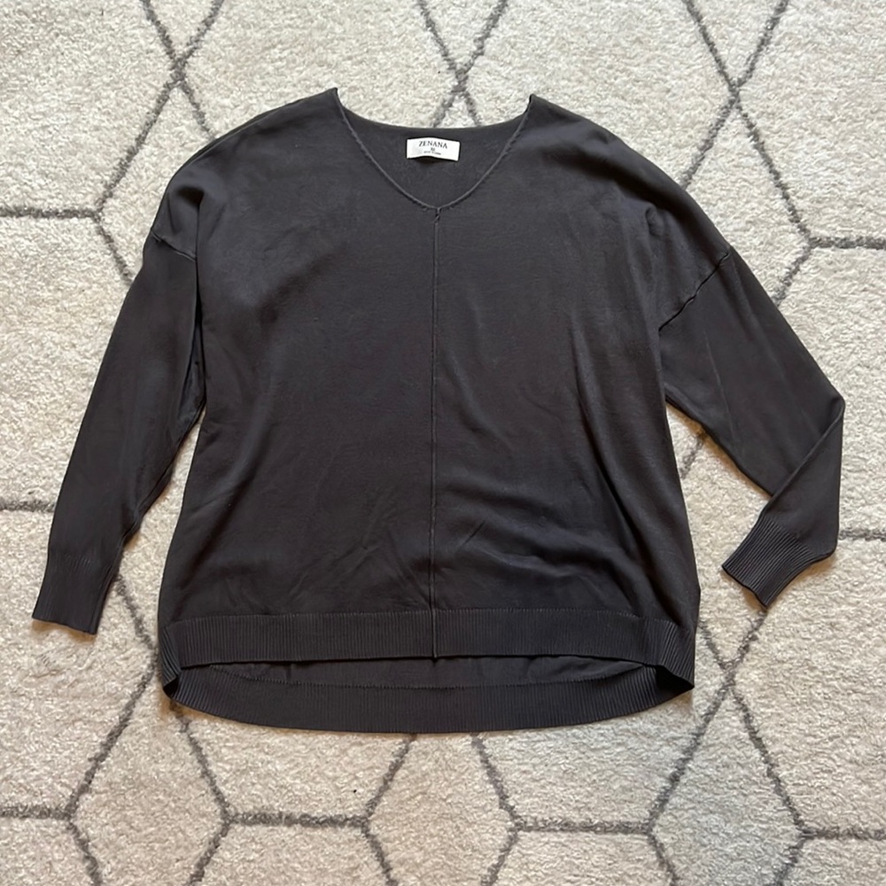 Zenana Charcoal Sweater